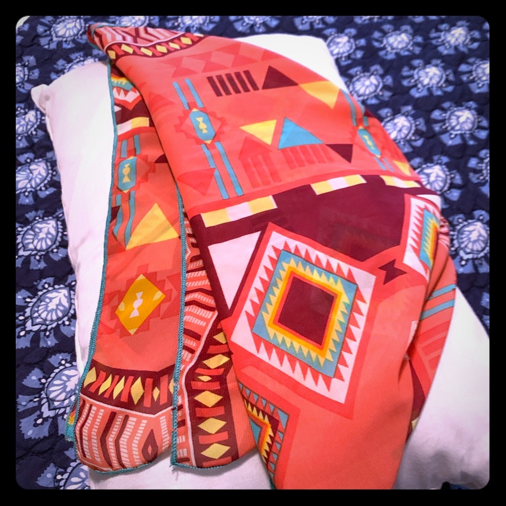 Coral Aztec Whippin Wild Rag